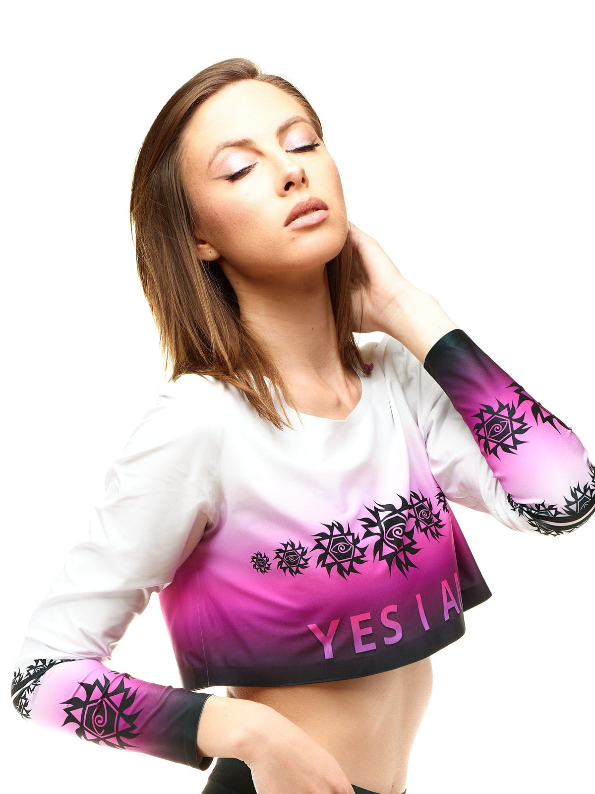 lookingperfect.fashion Yes I Am / T-shirt / Mystique LONG SLEEVE CROP TSHIRT - MISTIQUE 477