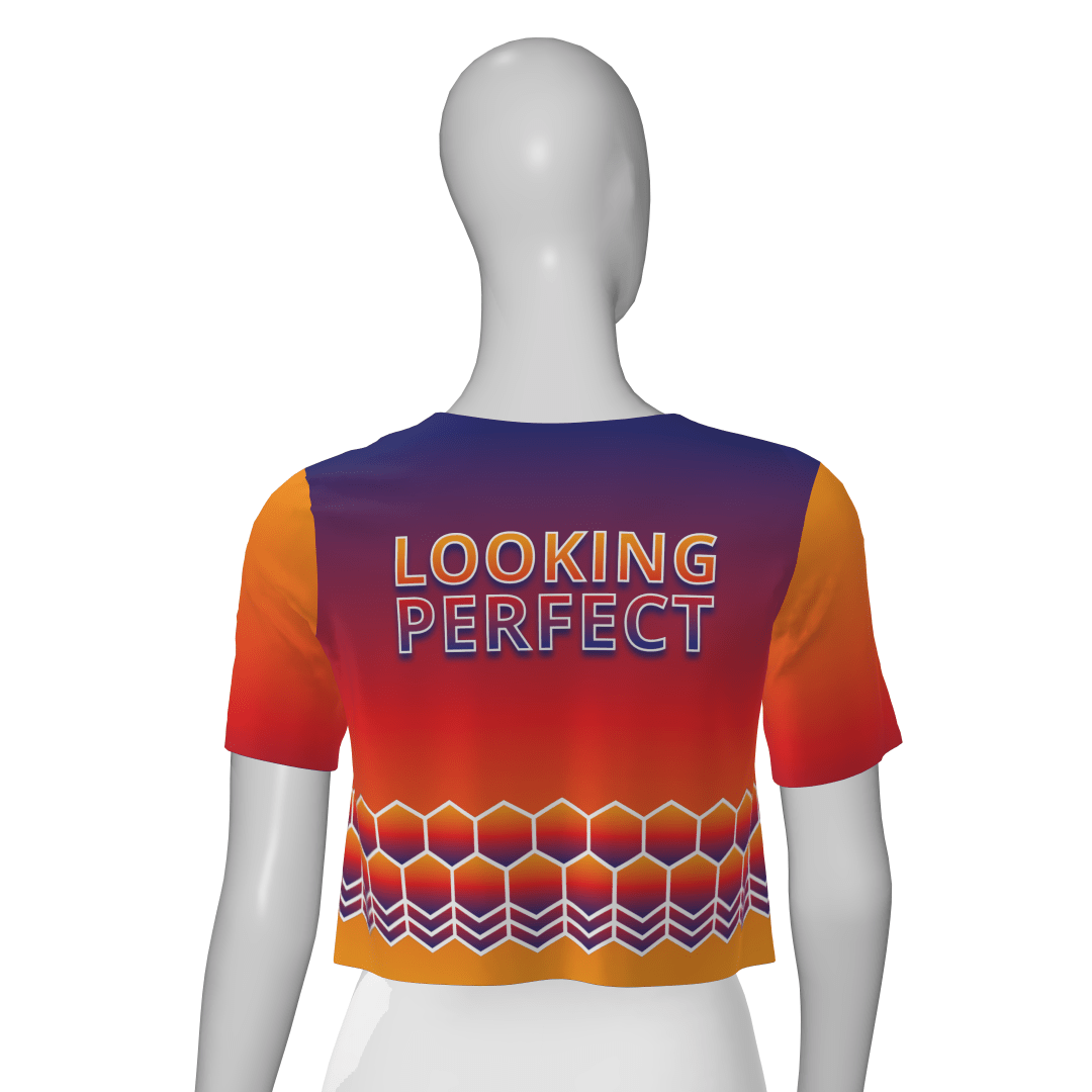 lookingperfect.fashion Happy To Be / T-shirt / Sunset LOOSE CROP TSHIRT (SHORT SLEEVE) - SUNSET 364